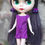 Thumbnail: Deep Purple Retro Polka-Dot Romper 