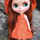Thumbnail: Orange Striped  Dress & Reversable Petal Hat