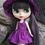 Thumbnail: Purple Striped  Dress & Reversable Petal Hat