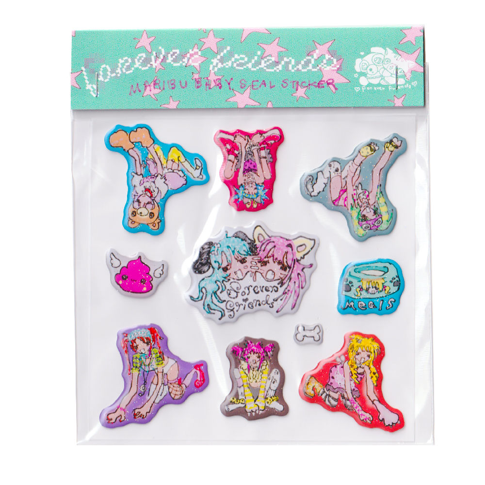 【BABY MARIBU】Forever Friends  seal sticker / glitter