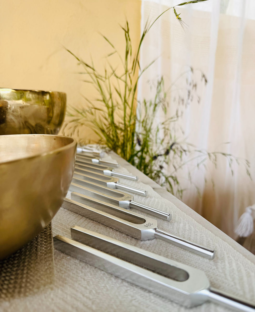 tuning forks for sound healing neutral colours, what happens in a soundbath, experiences in a soundbath
