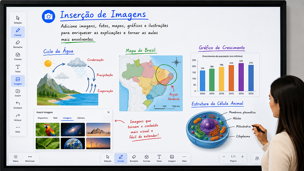 inserção de imagens