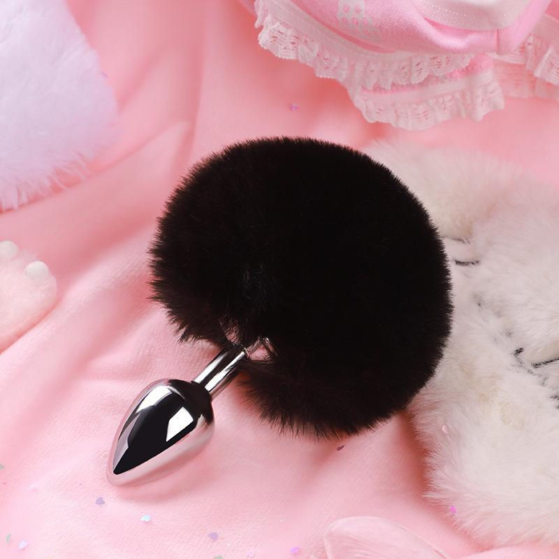 Thumbnail: Metal Plush Rabbit Tail Anal Plug Prostate Massager Butt Plug Rabbit Ear BDSM Co