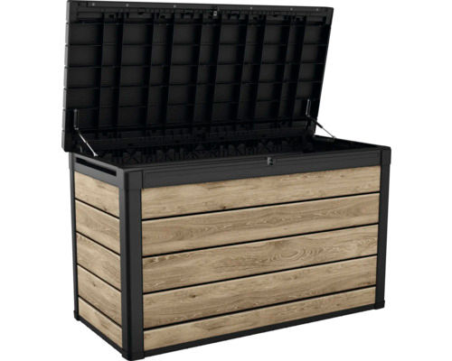 Thumbnail: Storage box, cushion box KETER Signature Ashwood 757 L wood look anthracite/brow
