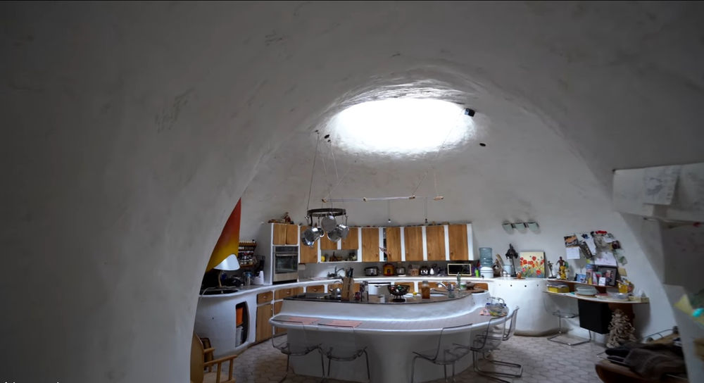 Underground Dome House family use the earth’s energy to stay warm.