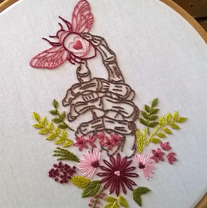 Thumbnail: Traditional embroidery kit - hand skeleton 
