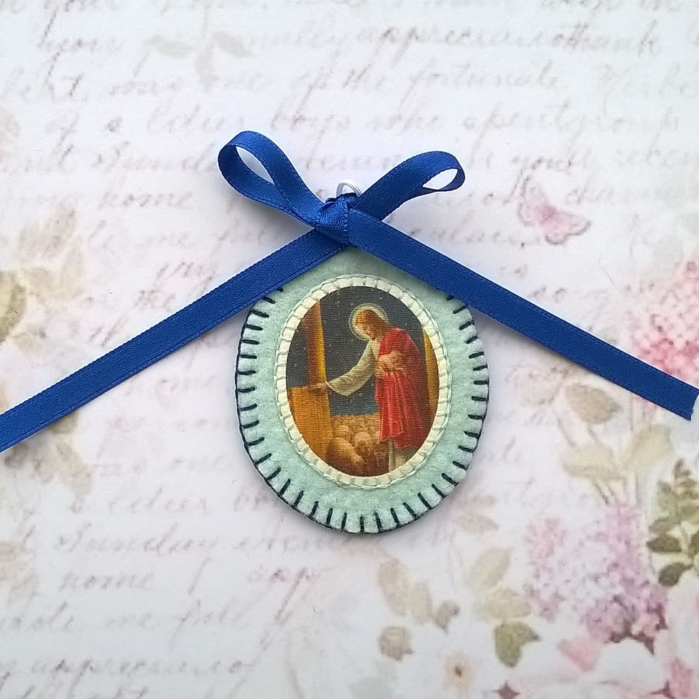Miniature : Médaillon brodé main "le Seigneur est mon Berger"