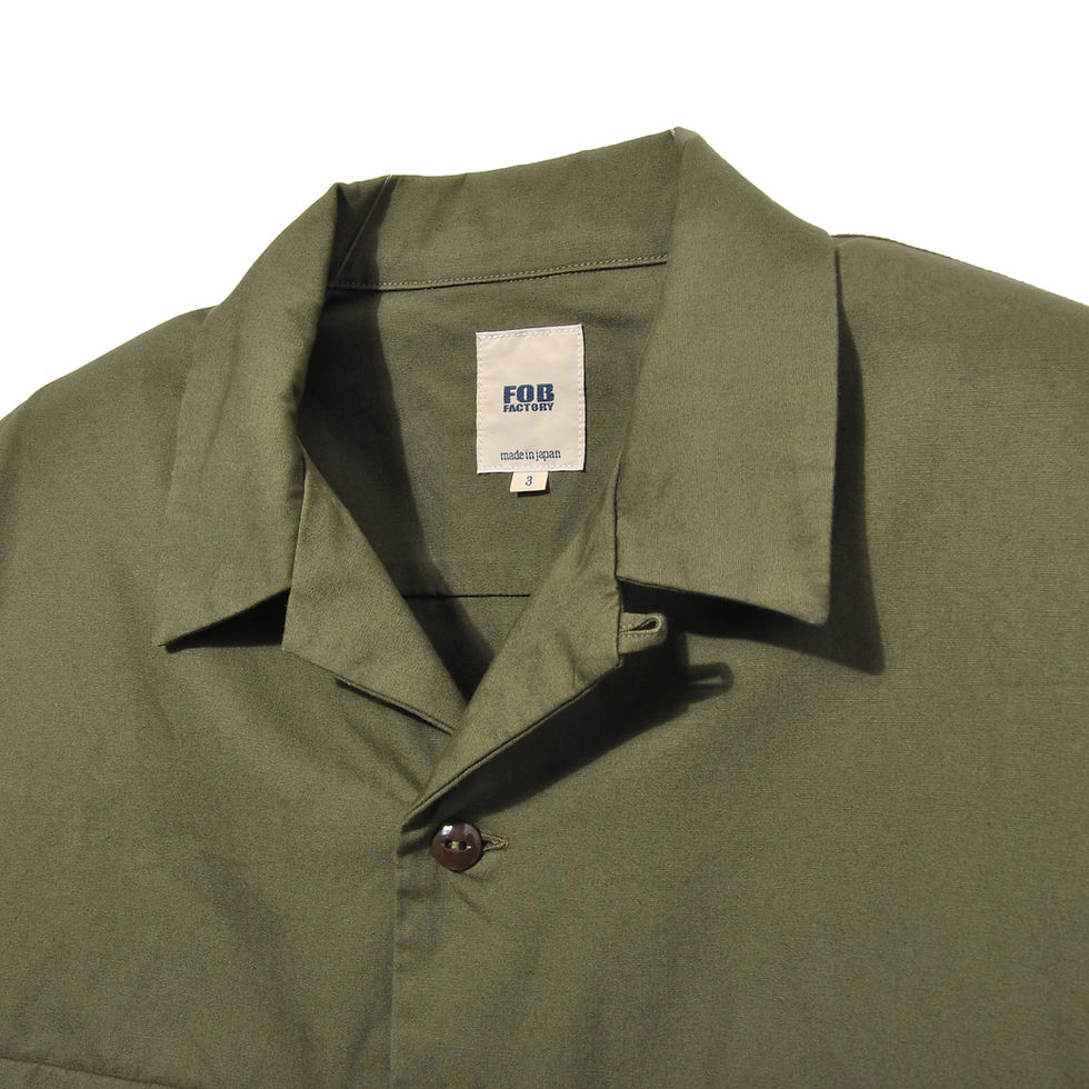 Thumbnail: FOB FACTORY Open Collar Shirt Olive