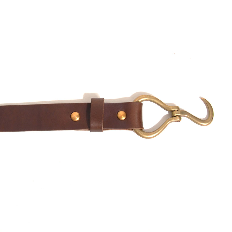 Thumbnail: ART BROWN Horween Chromexel Leather Belt Dark Brown