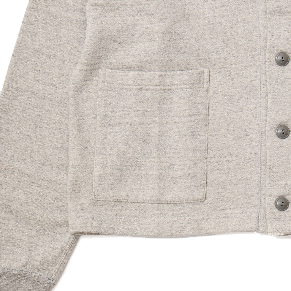 Thumbnail: FELCO Classic Fit 10oz Terry V Neck Button Cardigan Twisted Grey