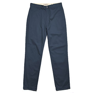 FOB FACTORY VAT Herrigbone Trousers Navy