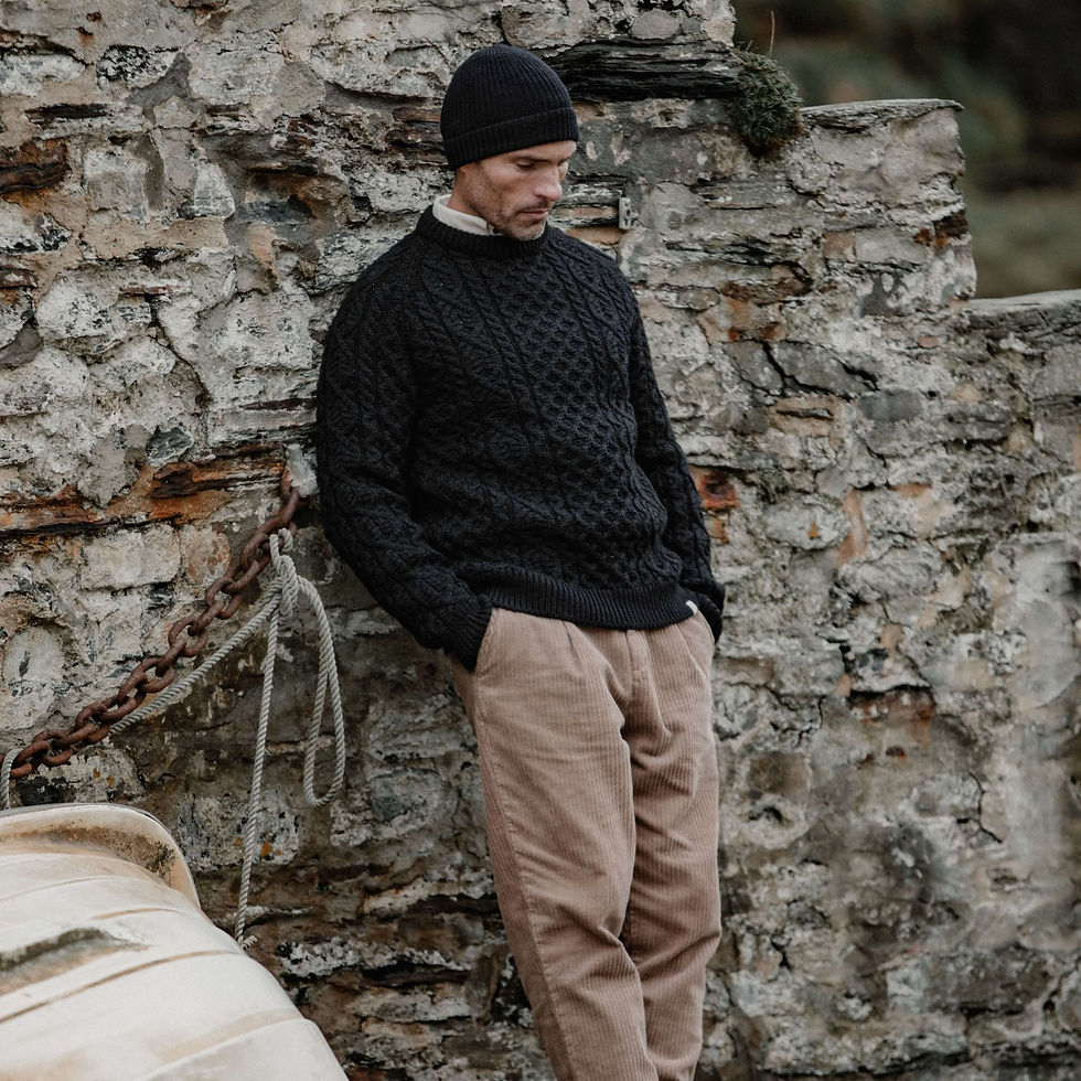 Thumbnail: PEREGRINE Hudson Aran Jumper Navy