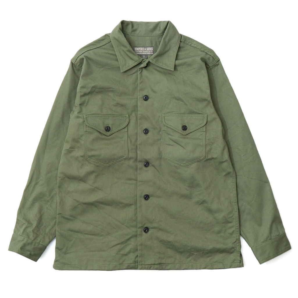EMPIRE & SON Work Shirt Jacket Highcount Chino Cloth Olive Drab