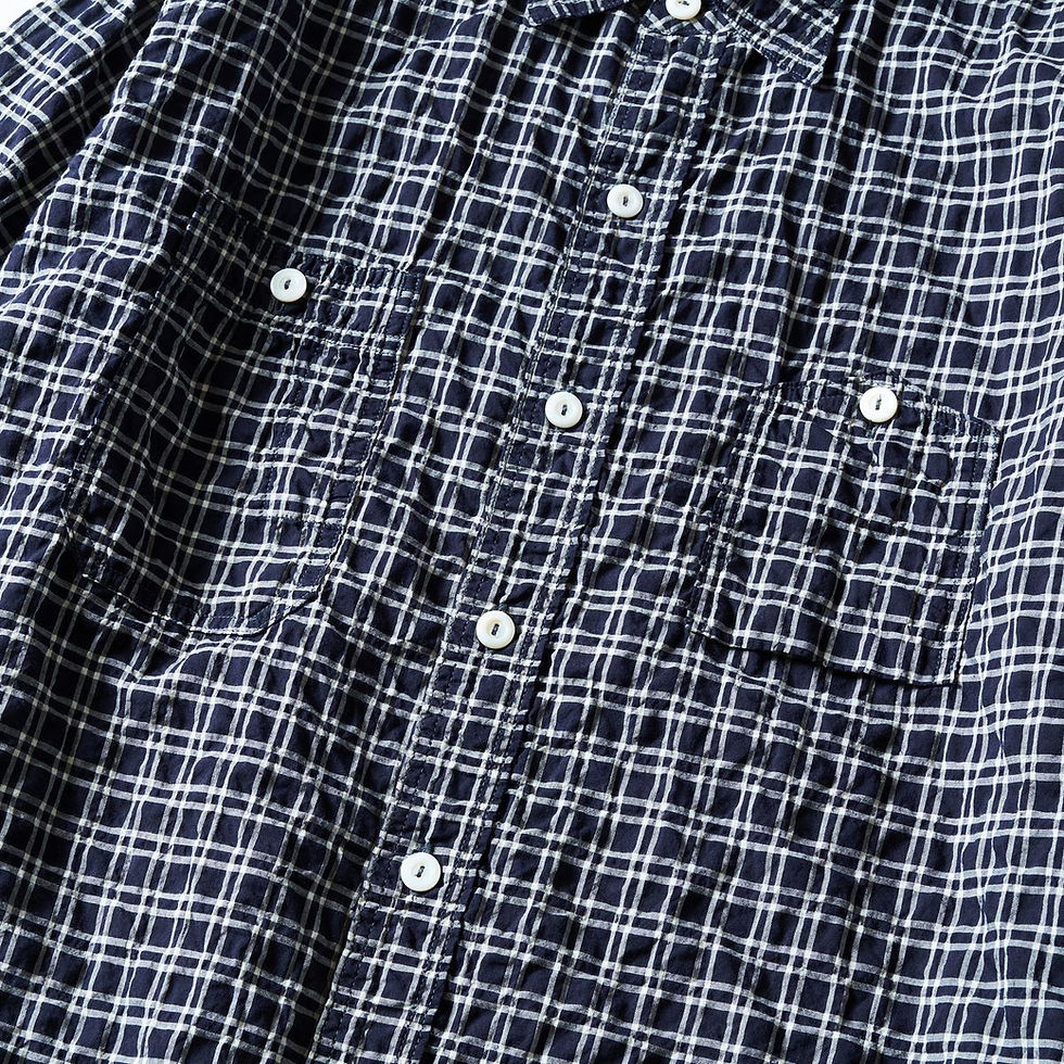 Thumbnail: POST O'ALLS No.6 Shirt S/S Navy Plaid