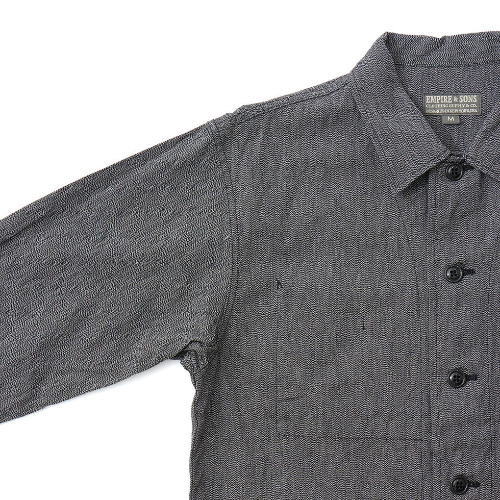 Thumbnail: EMPIRE & SON Coverall Work Jacket 7.5oz Salt and Pepper Chambray