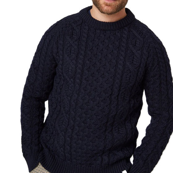 Thumbnail: PEREGRINE Hudson Aran Jumper Navy
