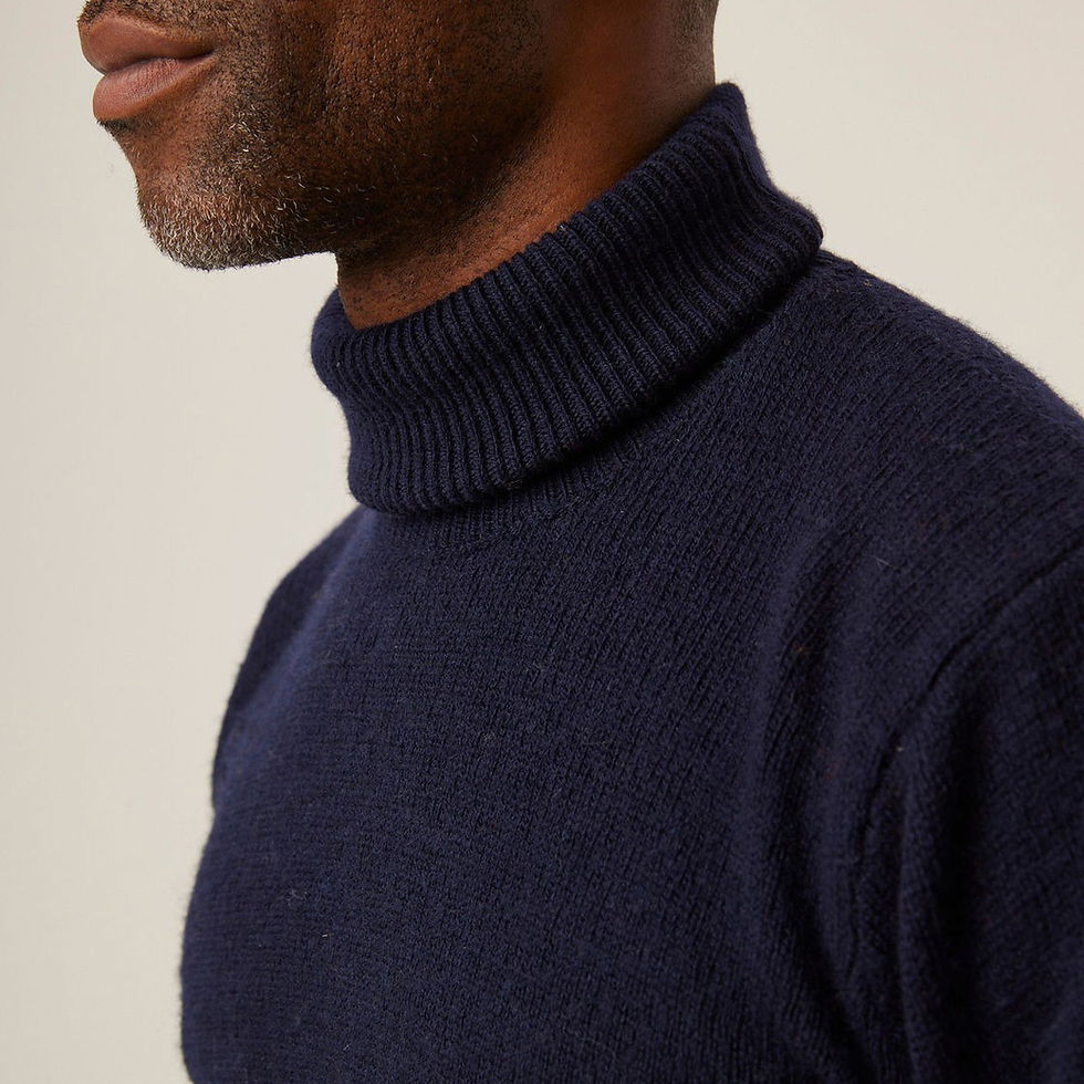 Thumbnail: PEREGRINE Makers Stitch Polo Neck Jumper Navy