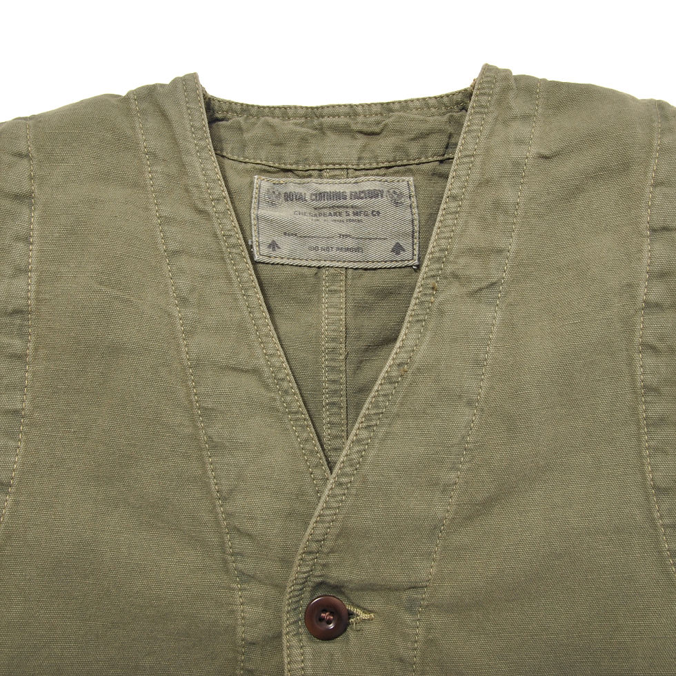Thumbnail: CHESAPEAKE'S St. Michel Linen Work Vest Military Green