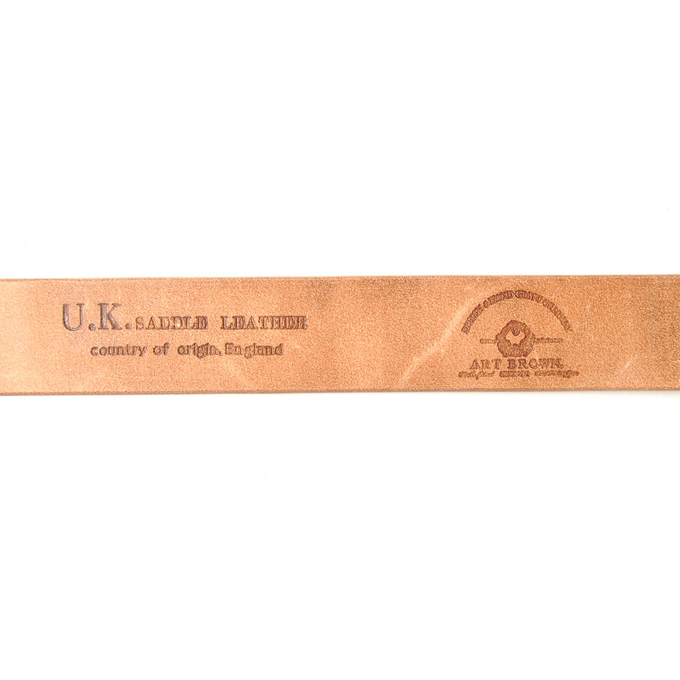 Thumbnail: ART BROWN UK Saddle Leather Belt Dark Brown