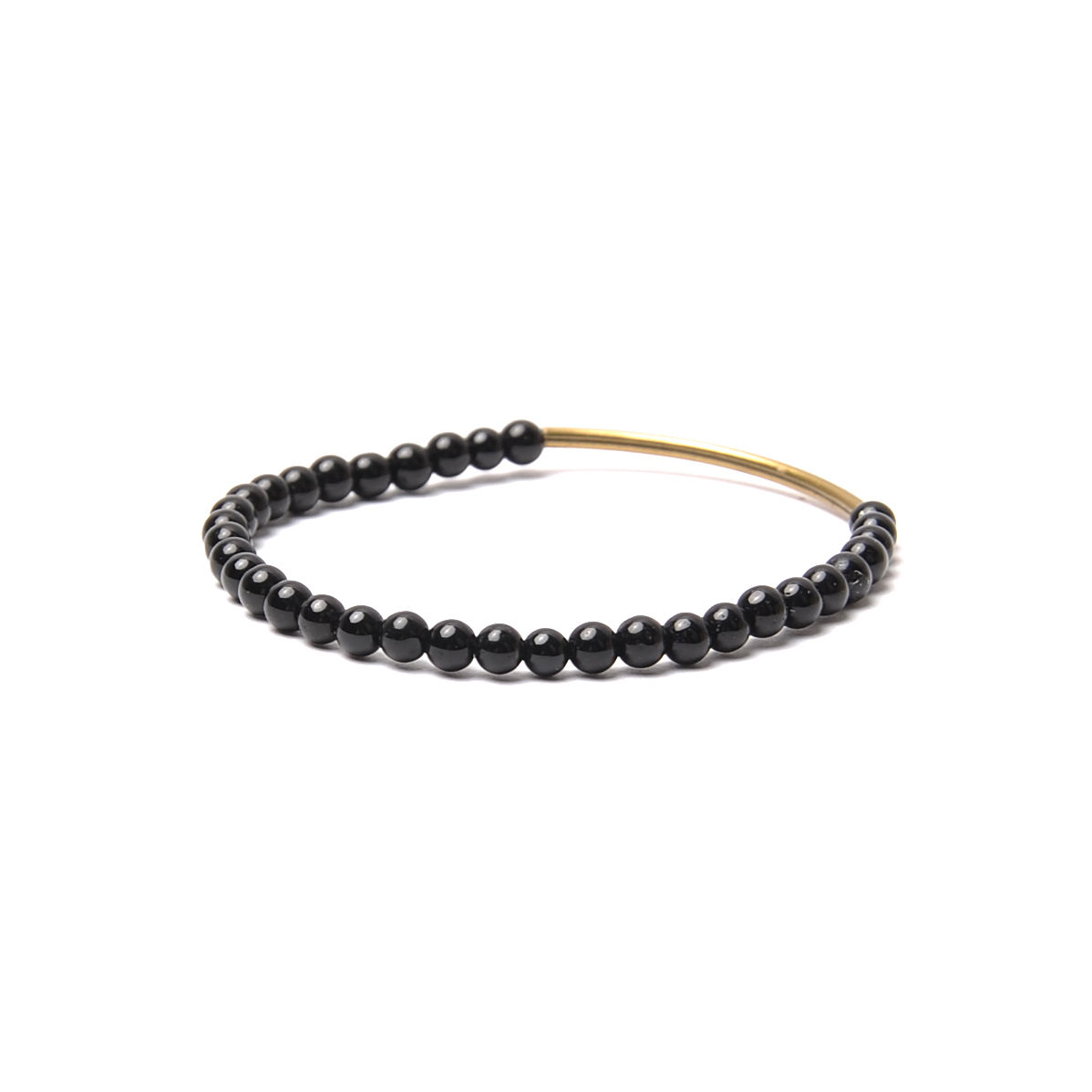 BRANCO Tubular Bracelet Black Onyx Brass