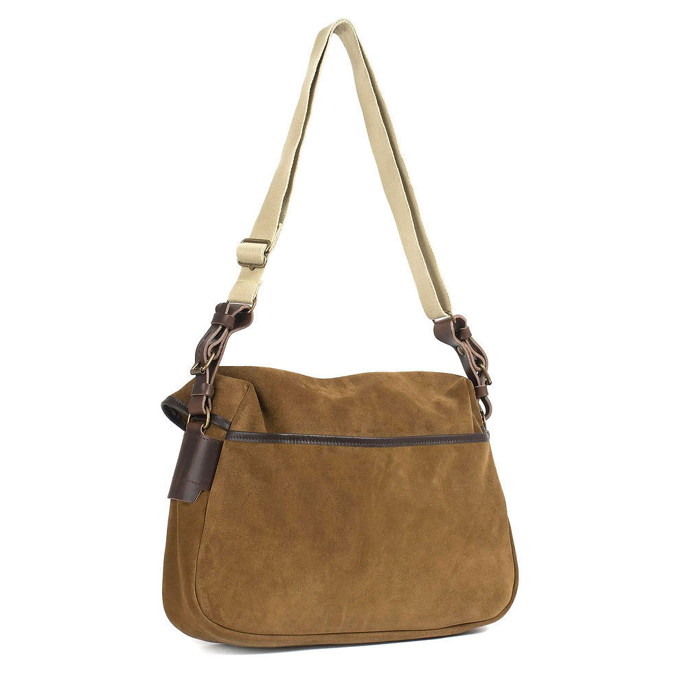 Thumbnail: BLEU DE CHAUFFE Fisherman's Musette M Suede Tobacco