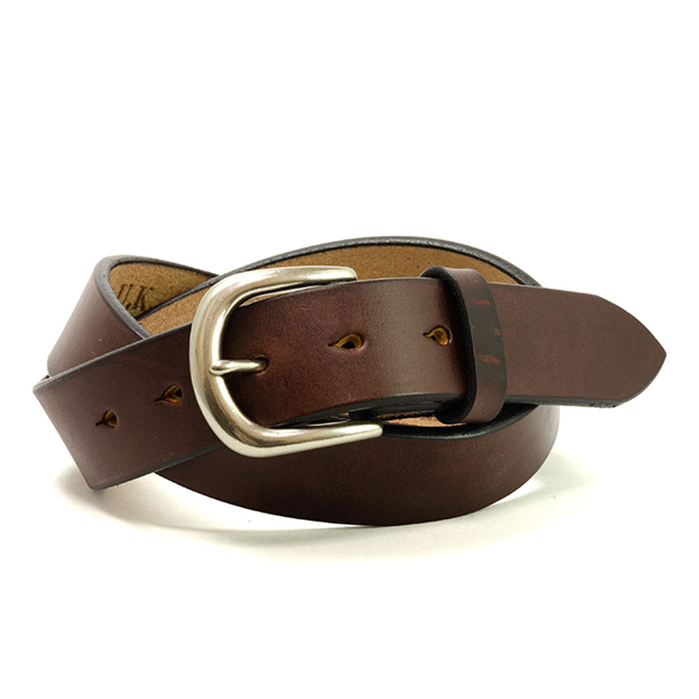 ART BROWN UK Saddle Leather Belt Dark Brown