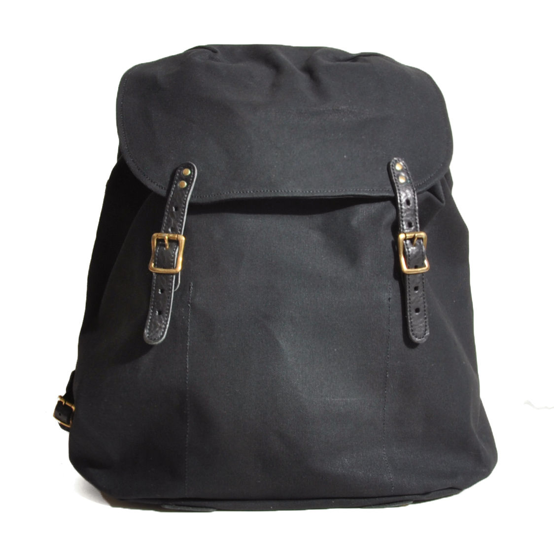 BUTLER VERNER SAILS Oil Leather Military Backpack Black