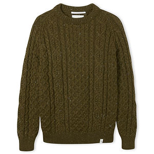 PEREGRINE Hudson Aran Jumper Khaki