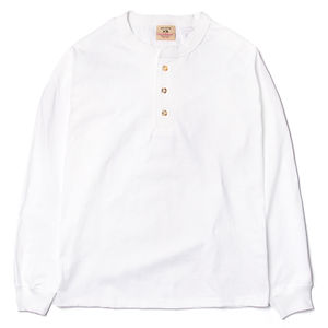 GOODWEAR Classic Fit Long Sleeve Henley Neck Tee White