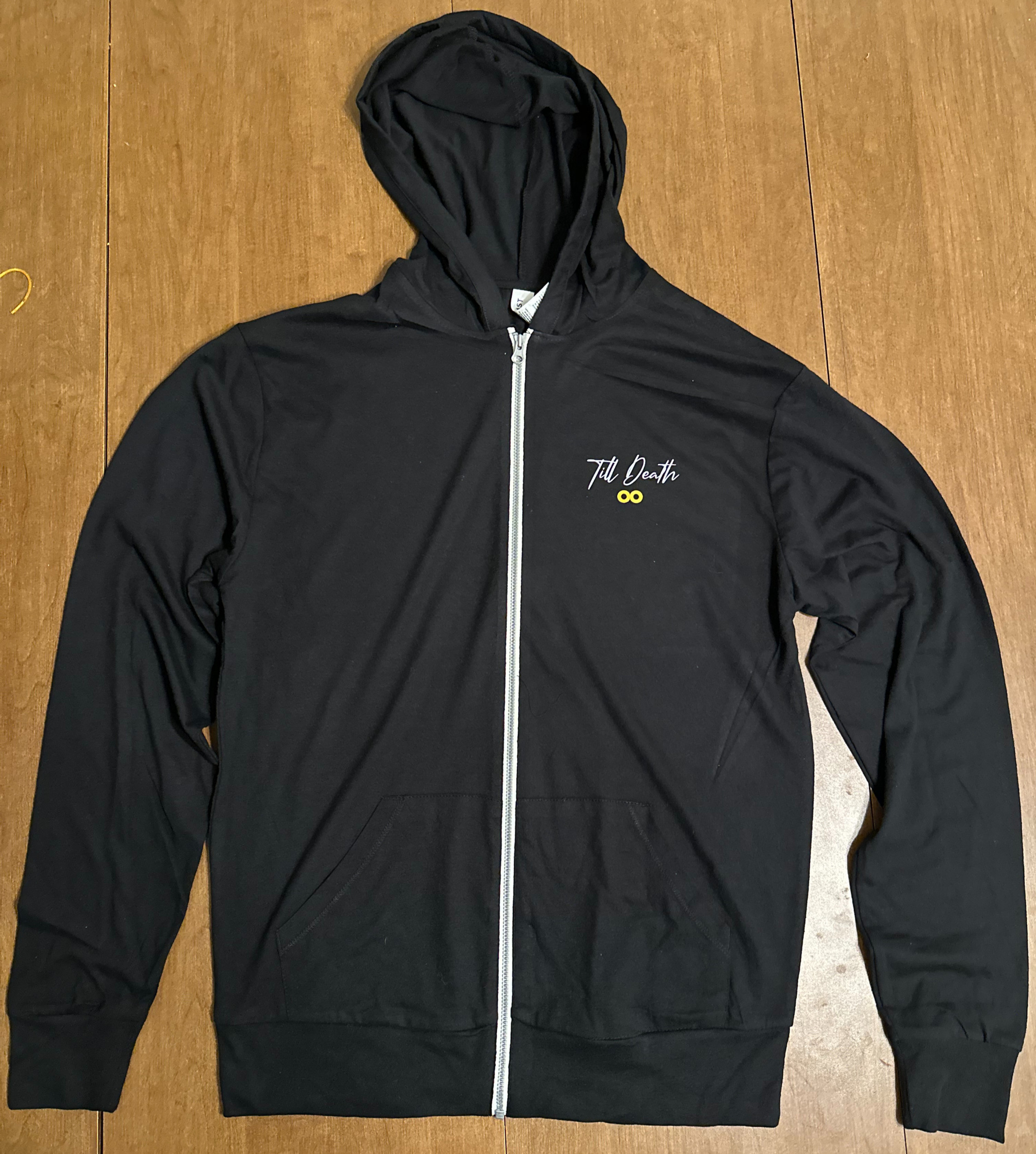 Black zip-up hoodie