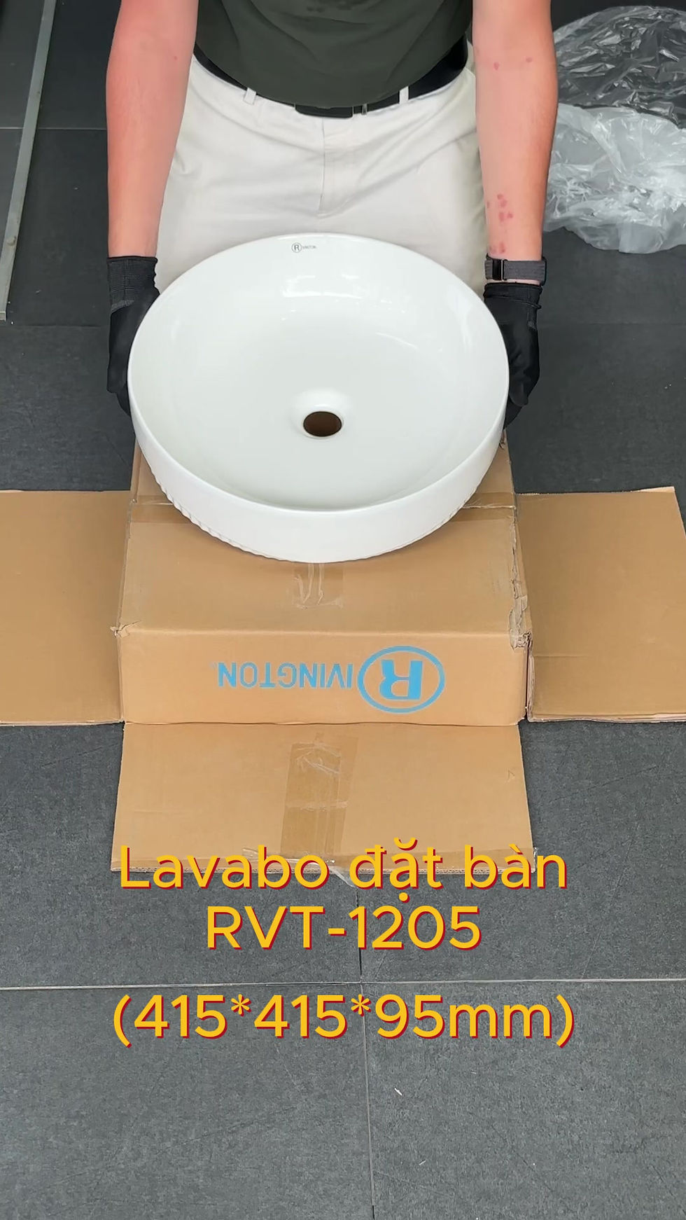 Hình thu nhỏ: Lavabo đặt bàn Rivington - RVT-1205 (415*415*95mm)