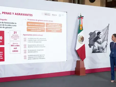 Sheinbaum presenta ley contra feminicidio