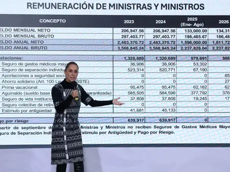 Presidenta presenta recortes en la Suprema Corte y cancela beneficios no oficiales