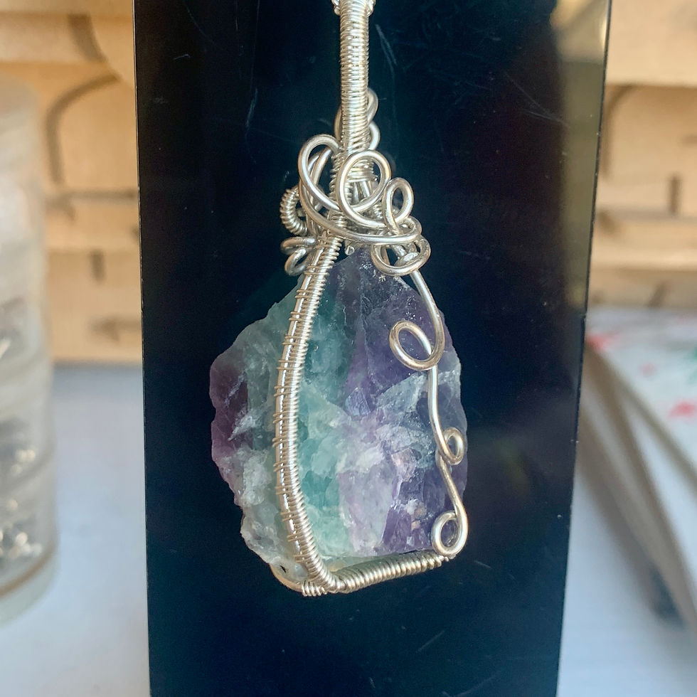Fluorite Crystal Wrapped in Silver