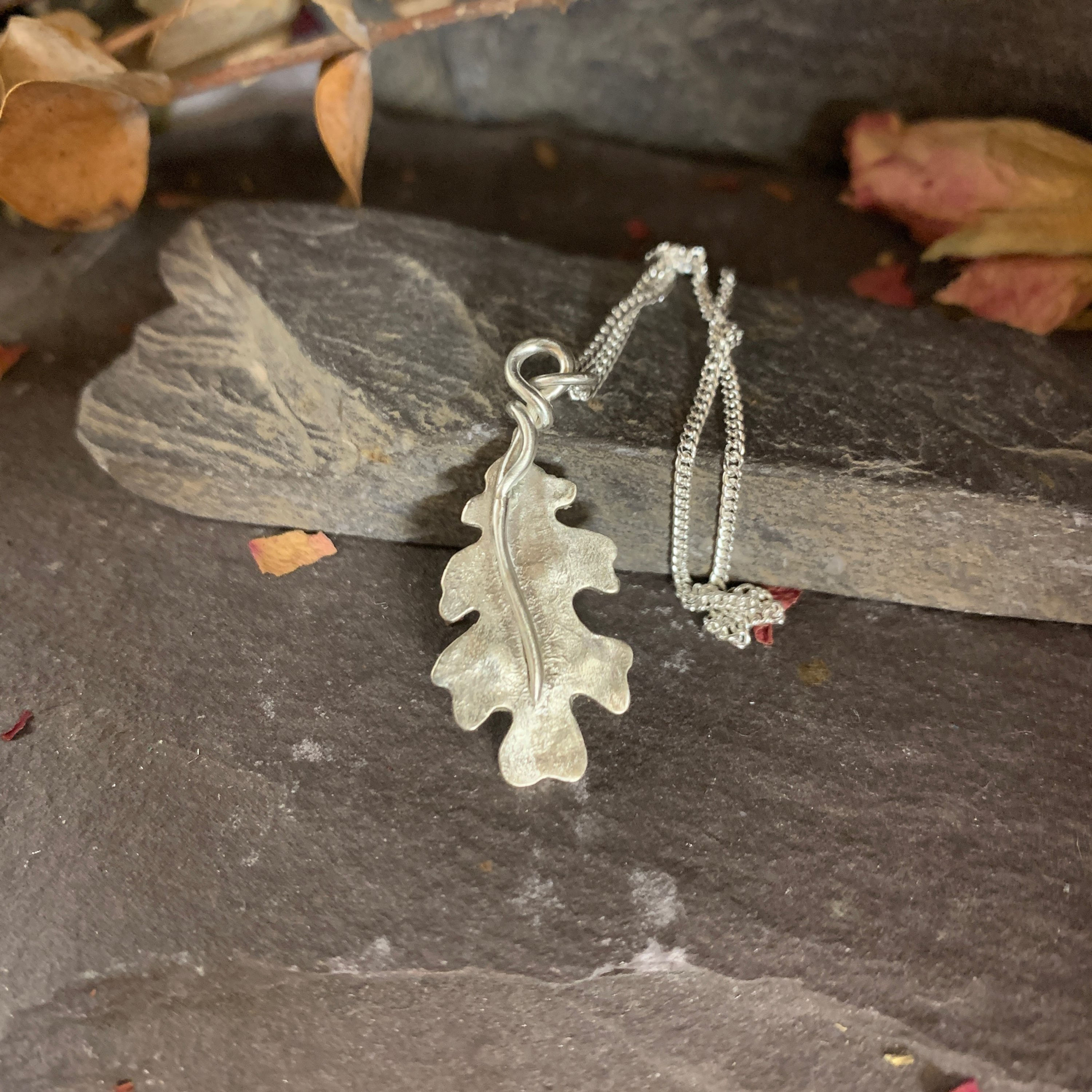 Oak Leaf Necklace in Sterling Silver
