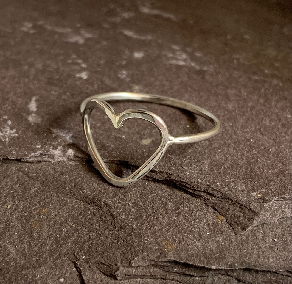 Thumbnail: Heart Ring, Sterling Silver Ring, Silver Heart Jewellery by Mandy