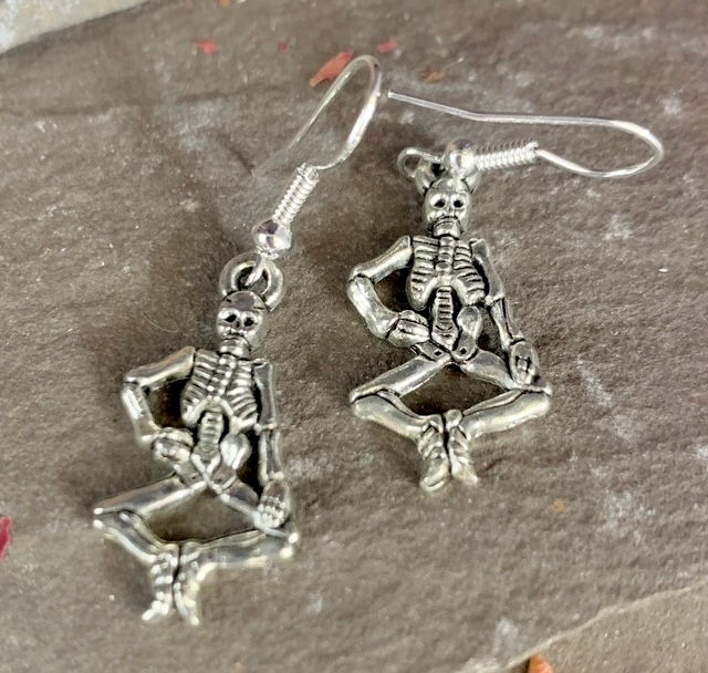 Thumbnail: Halloween Earrings Skulls Witches Broomsticks Spiders Skeletons Crucifix