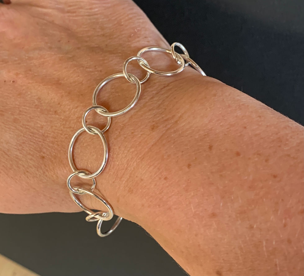 Thumbnail: Big Link Bracelet, Silver Links Bracelet