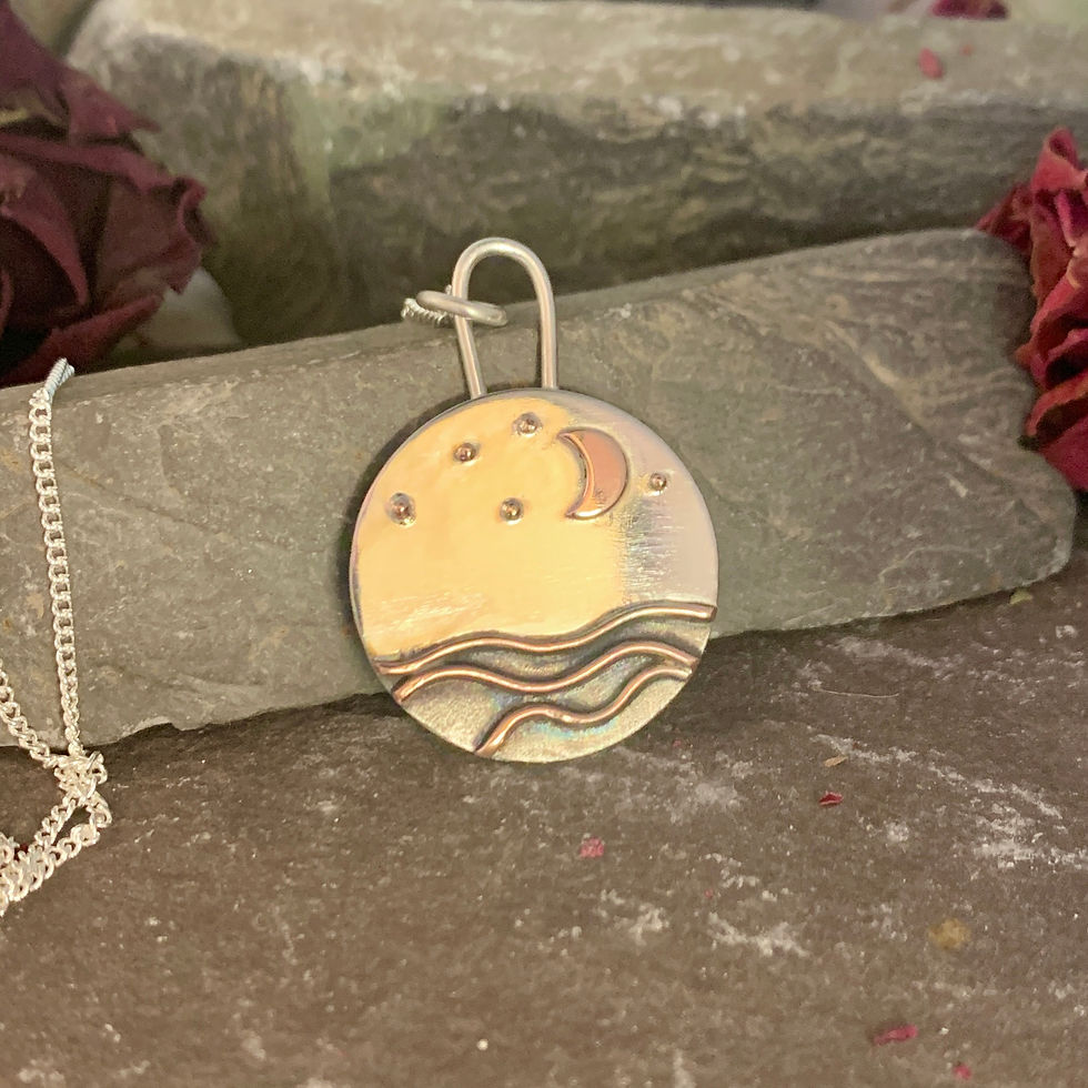Thumbnail: Moonlit Waves Pendant Necklace