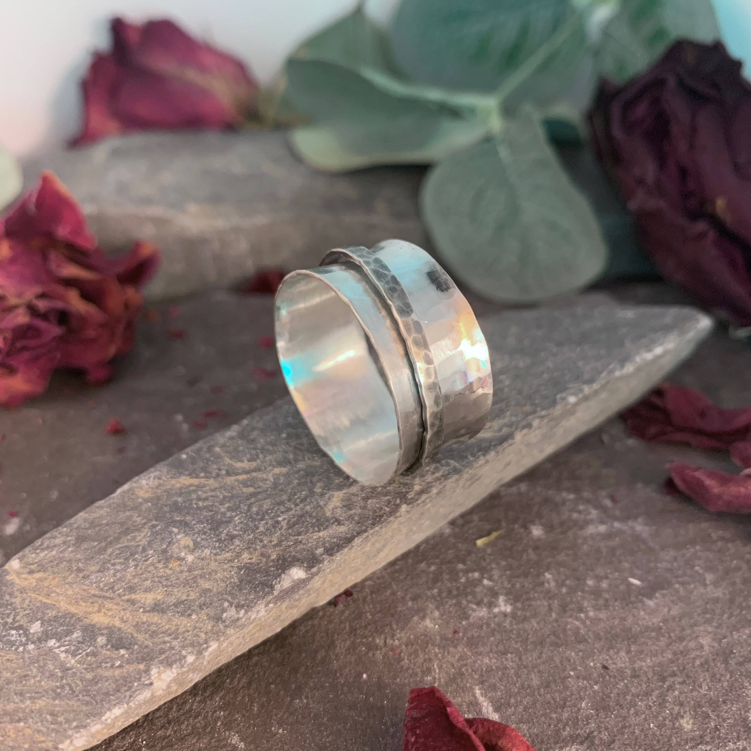 Sterling Silver Spinning Ring, Anxiety Ring