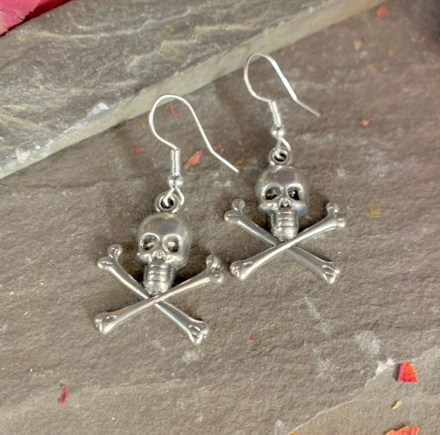 Thumbnail: Halloween Earrings Skulls Witches Broomsticks Spiders Skeletons Crucifix