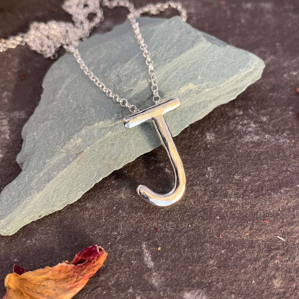 Silver Initial Pendant, Handcrafted Silver Personalised Initial