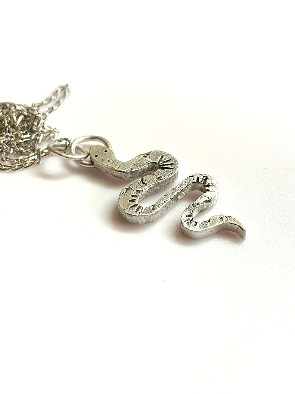 Thumbnail: Snake Pendant, Silver & Copper Snake Necklace