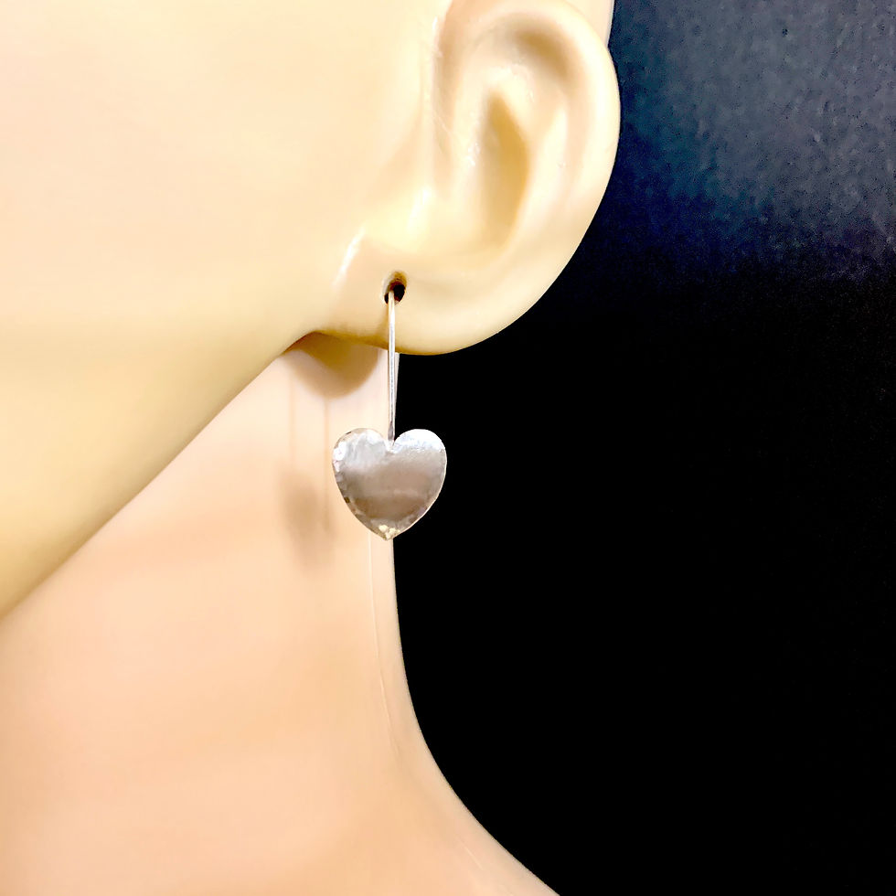 Thumbnail:  Valentines Gift, Silver Heart Earrings, Choose Your Finish