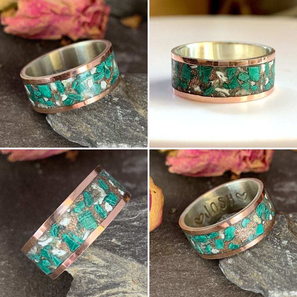 Thumbnail: Memorial Inlay Ring with Ashes or Fur