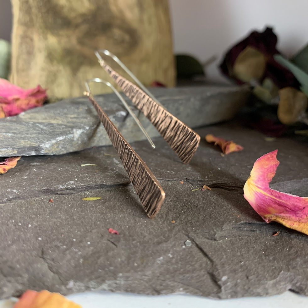 Thumbnail: Triangle Drop Earrings Tree Bark