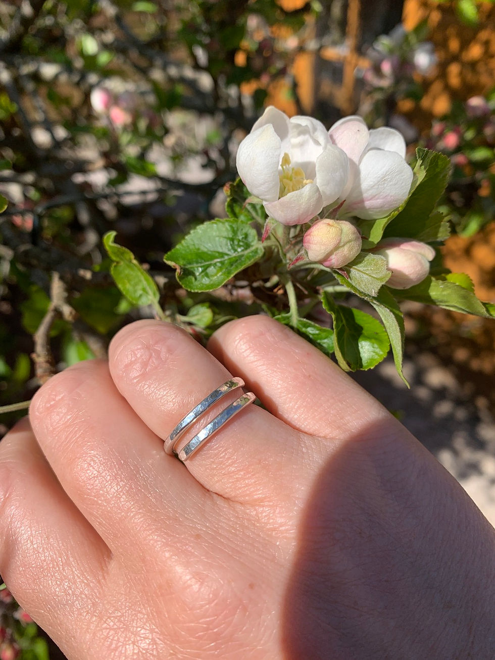 Thumbnail: Chunky Silver Ring, Wraparound Ring, Textured Silver Ring