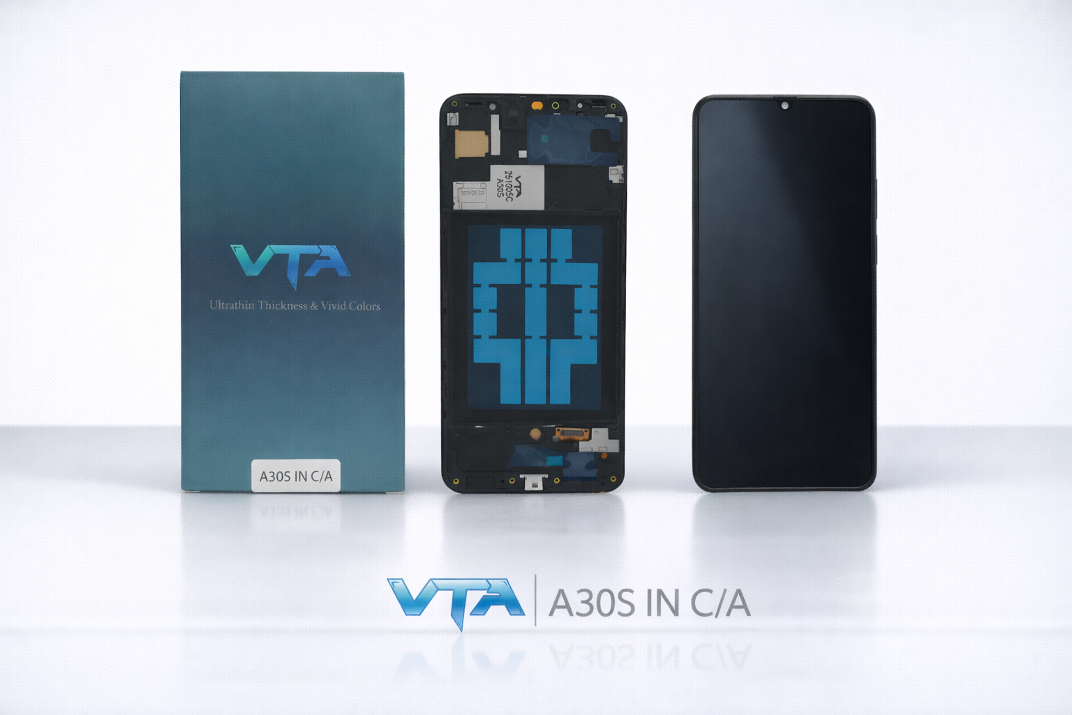 Frontal Tela Display A30S INCELL COM ARO