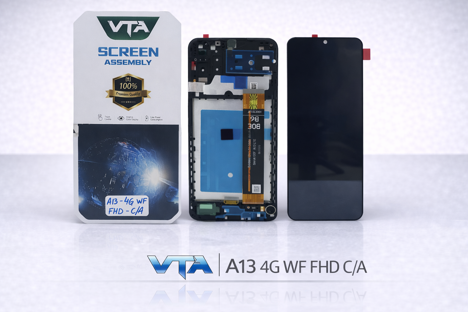 Frontal Tela Display Samsung A13 4G WF FHD COM ARO