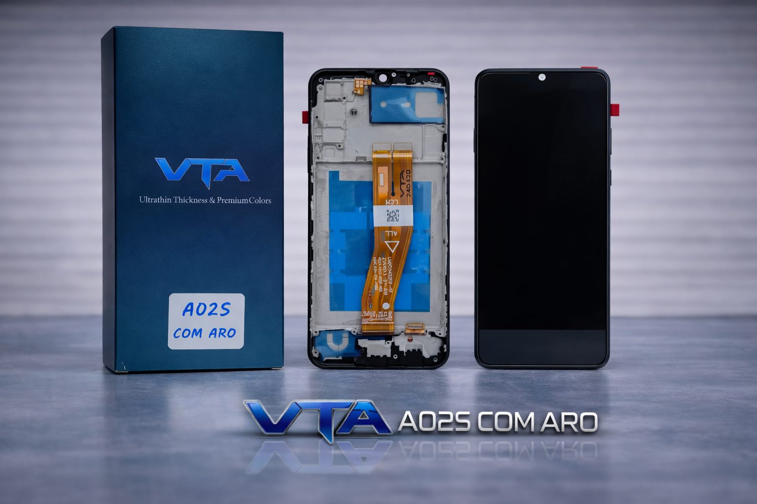 Frontal Tela Display Samsung A02S COM ARO